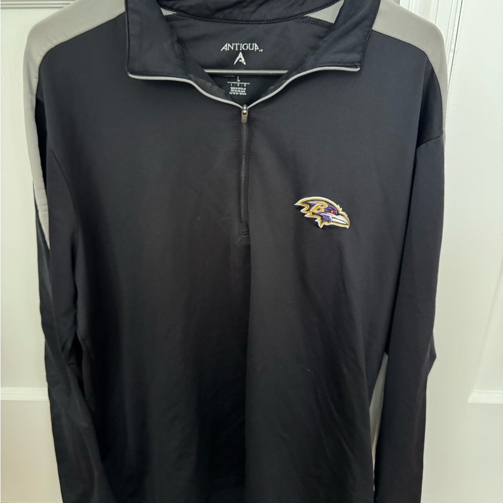 Antigua Black and Gray Zip-Up Jacket